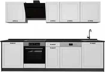 VICCO Küchenzeile R-Line Weiß Landhaus/Anthrazit 280cm (R-Line)