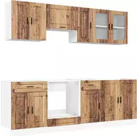 vidaXL 8-tlg. K&uuml;chenschrank-Set Kalmar Altholz-Optik Holzwerkstoff