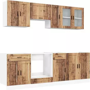 vidaXL K&uuml;chenschrank-Set Kalmar 8-tlg. Altholz-Optik (3314849)