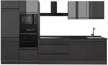 VICCO Küchenzeile R-Line anthrazit hochglanz, 340cm (R-Line)