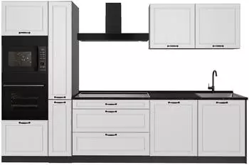 VICCO K&uuml;chenzeile R-Line Wei&szlig; Landhaus/Anthrazit 310cm (R-Line)