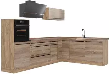 VICCO R-Line Eckk&uuml;che Sonoma/Goldkraft Eiche 287cm (39492)