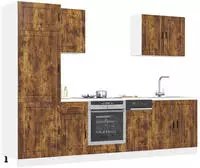vidaXL 7-tlg. K&uuml;chenschrank-Set Porto R&auml;uchereiche Holzwerkstoff