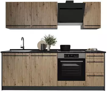 VICCO R-Line K&uuml;chenzeile Artisan-Eiche/Anthrazit 220cm (67062)