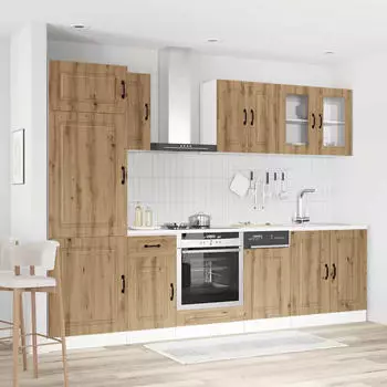 vidaXL Kalmar K&uuml;chenschrank-Set 8-tlg. Artisan-Eiche Holzwerkstoff