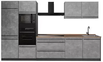 VICCO K&uuml;chenzeile R-Line, Beton/Anthrazit, 340cm