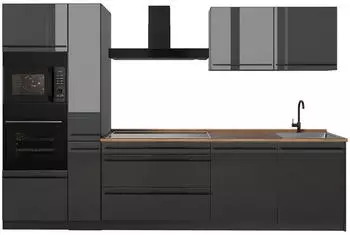 VICCO K&uuml;chenzeile R-Line anthrazit hochglanz/anthrazit 310cm (R-Line)
