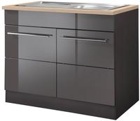 KOCHSTATION Sp&uuml;lenschrank "KS-Wien" Breite 100 cm, inkl. Einbausp&uuml;le