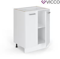 Vicco - K&uuml;chenunterschrank R-line, Wei&szlig; Hochglanz, 60 Cm Ohne Arbeitsplatte