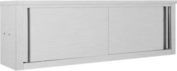 vidaXL Kitchen Cabinet With Sliding Doors 150x40cm Inox