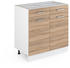 VICCO R-Line Unterschrank 80cm 2 Schubladen Korpus Weiß (matt)