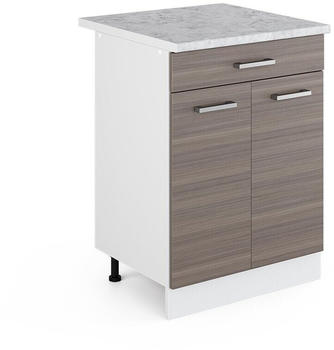 VICCO R-Line Unterschrank 60cm 1 Schublade mit Arbeitsplatte Edelgrau