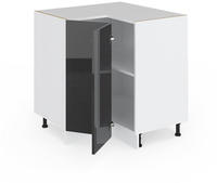 Vicco - Eckunterschrank R-line, Anthrazit Hochglanz, 75.6 Cm Ohne Arbeitsplatte