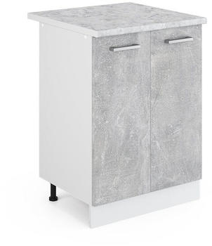 VICCO R-Line Unterschrank 60cm 2-trg. mit Arbeitsplatte beton