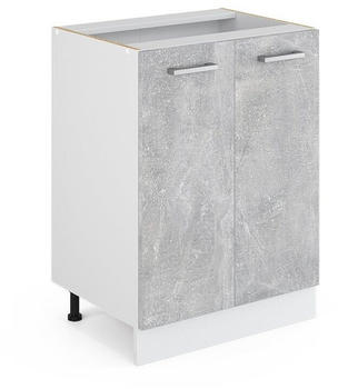 VICCO R-Line Unterschrank 60cm 2-trg. ohne Arbeitsplatte Beton
