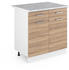 VICCO R-Line Unterschrank 80cm 2 Schubladen Korpus Weiß (matt)
