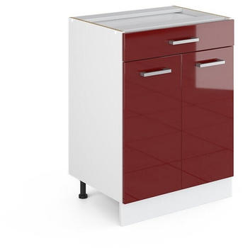 VICCO R-Line Unterschrank 60cm 1 Schublade ohne Arbeitsplatte Bordeaux Hochglanz