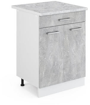 VICCO R-Line Unterschrank 60cm 1 Schublade mit Arbeitsplatte Beton