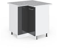 Vicco - Eckunterschrank R-line, Anthrazit Hochglanz, 75.6 Cm, Ap Marmor
