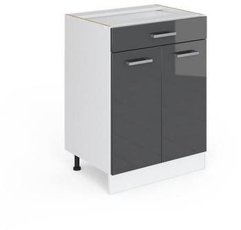 VICCO R-Line Unterschrank 60cm 1 Schublade anthrazit Hochglanz ohne Arbeitsplatte Sonoma