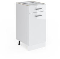 Vicco - K&uuml;chenunterschrank R-line, Wei&szlig; Hochglanz, 40 Cm Ohne Arbeitsplatte