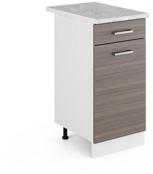 VICCO R-Line Unterschrank 40cm 1 Schublade mit Arbeitsplatte Edelgrau