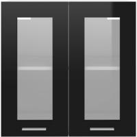 H&auml;ngeglasschrank Lyon Schwarz 60x31x60 Cm Holzwerkstoff Vidaxl