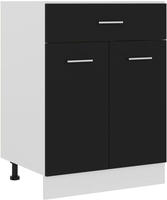 Schubunterschrank Schwarz 60x46x81,5 Cm Holzwerkstoff - Vidaxl