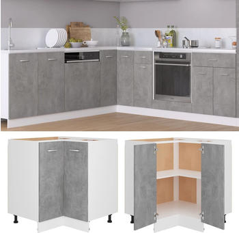 vidaXL Eckunterschrank Betongrau 75,5x75,5x80,5 cm