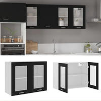 vidaXL H&auml;ngeglasschrank Lyon Schwarz 80x31x60 cm Holzwerkstoff