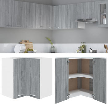 vidaXL Eck-H&auml;ngeschrank Grau Sonoma 57x57x60 cm