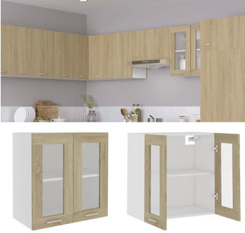vidaXL Hängeglasschrank Sonoma-Eiche 60x31x60 cm