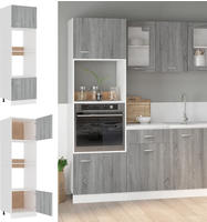 vidaXL Mikrowellenumbauschrank Lyon Grau Sonoma 60x57x207 cm Holzwerkstoff