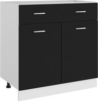 Schubunterschrank Schwarz 80x46x81,5 Cm Holzwerkstoff - Vidaxl
