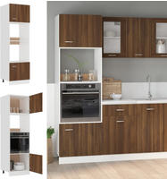 vidaXL Mikrowellenumbauschrank Lyon Braun Eichen-Optik 60x57x207 cm