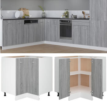 vidaXL K&uuml;chenschrank Grau Sonoma 75,5x75,5x80,5 cm