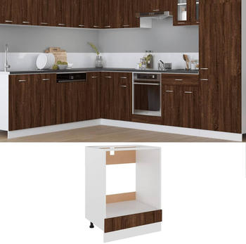 vidaXL Herdumbauschrank Braun Eichen-Optik 60x46x81,5 cm