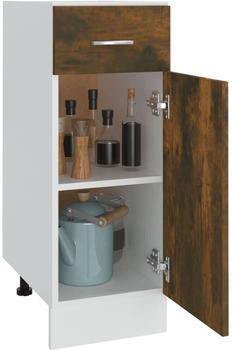vidaXL Unterschrank mit Schublade R&auml;uchereiche 30x46x81,5 cm