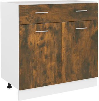 vidaXL Unterschrank mit Schublade R&auml;uchereiche 80x46x81,5 cm