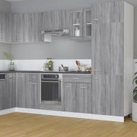H&auml;ngeschrank Lyon Glas Grau Sonoma 60x31x60 Cm Holzwerkstoff Vidaxl