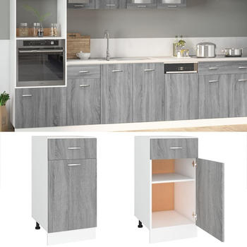 vidaXL Unterschrank mit Schublade Grau Sonoma 40x46x81,5 cm