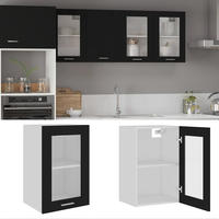 vidaXL H&auml;ngeglasschrank Lyon Schwarz 40x31x60 cm Holzwerkstoff