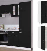 vidaXL K&uuml;hlumbauschrank Lyon Schwarz 60x57x207 cm Holzwerkstoff