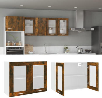vidaXL H&auml;ngeschrank Glas R&auml;uchereiche 80x31x60 cm