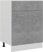 vidaXL Schubunterschrank Betongrau 60x46x81,5 cm Holzwerkstoff