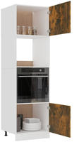vidaXL Mikrowellenumbauschrank Lyon R&auml;uchereiche 60x57x207 cm Holzwerkstoff
