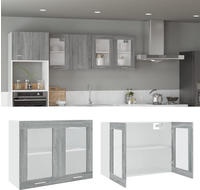 vidaXL H&auml;ngeschrank Lyon Glas Grau Sonoma 80x31x60 cm Holzwerkstoff