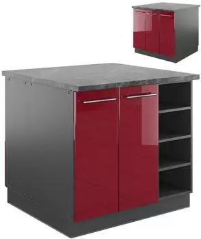 VICCO Fame-Line 90cm Hochglanz anthrazit/rot (38731)