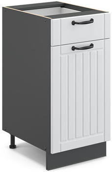 VICCO Schubladenunterschrank Fame-Line 40 cm Anthrazit/Wei&szlig; Landhaus