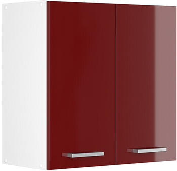 VICCO H&auml;ngeschrank R-Line 60 cm Wei&szlig;/Bordeaux-Rot Hochglanz modern